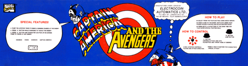 Captain America And The Avengers Arcade Marquee For Reproduction Backlit Sign 