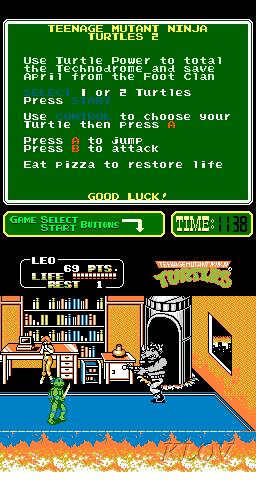 Take on the NES Library » #173 – Teenage Mutant Ninja Turtles II: The  Arcade Game
