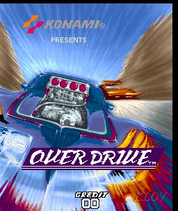 Over Drive Arcade FLYER Original NOS Konami Video Game Art Auto Race Cars 1990 
